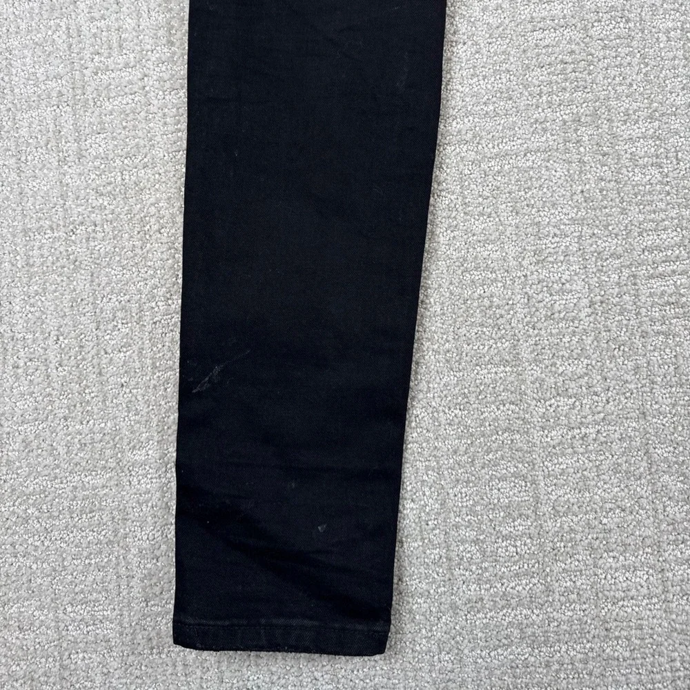 Amiri Mens 32x30 Black Distressed Side Stripe Zip Skinny Denim Jeans Made USA